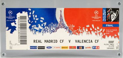 null Billet de la finale de la Champion’s League2000 entre le Real Madrid et le Valencia...