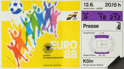 null Billet de la rencontre du Championnat d’Europe 1988 en Allemagne entre les Pays-Bas...