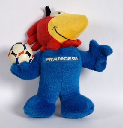 null Mascotte «Footix» pour la Coupe du Monde 1998 en France. Hauteur 32 cm.