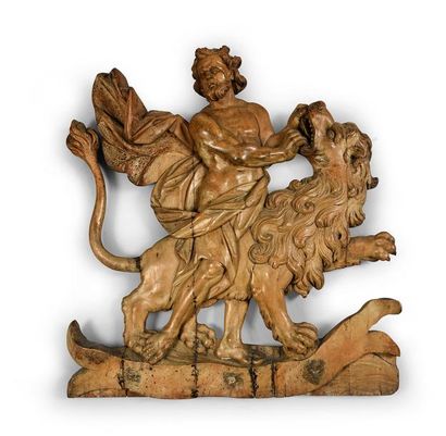 null 
Bois scuplté, Italie début du XVIIIe
Hercule et le lion de Némée.
Réalisé en...