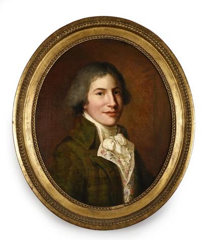 École FRANÇAISE de la fin du XVIIIe siècle Portrait d'homme
Huile marouflée sur toile...
