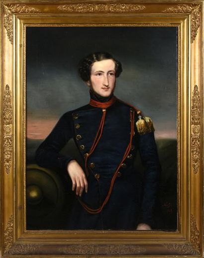 Ecole belge début du XIXe siècle Portrait d'un jeune officier
Huile sur toile. Monogrammée...