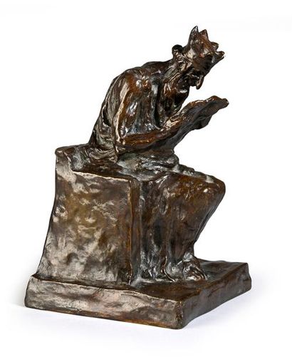 Honoré DAUMIER (1808 - 1879) d'après Le Roi Minos.
Bronze à patine brun clair.
Fonte...