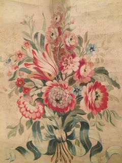 null Toiles peintes pour carton de tapisserie d'un salon Louis XV, canapé et deux...