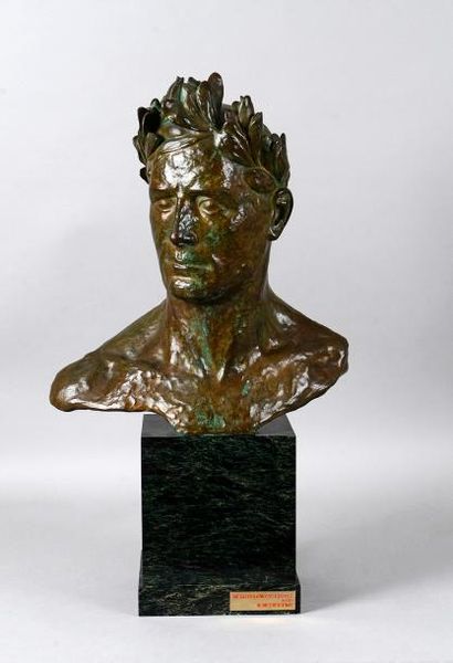 Pierre de SOETE (1886-1948) Artiste et athlète belge. Exceptionnelle sculpture en...
