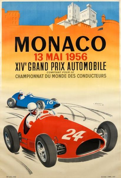 null Affiche originale «Grand Prix de Monaco 1956».
Signée Jacques Ramel (1913-1999)....