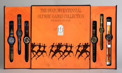 null Collection de 9 montres Swatch pour commémorer le centenaire des Jeux Olympiques...