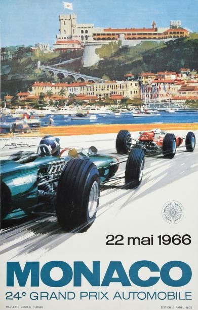 null Affiche originale «Grand Prix de Monaco 1966» par Michael Turner (1934).
Edition...
