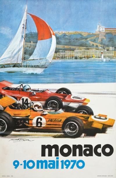 null Affiche originale «Grand Prix de Monaco 1970» par Michael Turner (1934).
Edition...