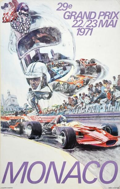 null Affiche originale «Grand Prix de Monaco 1971» par S. Carpentier.
Edition J....