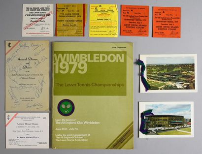 null Ensemble de documents concernant le Tournoi de Wimbledon, programme souvenir...