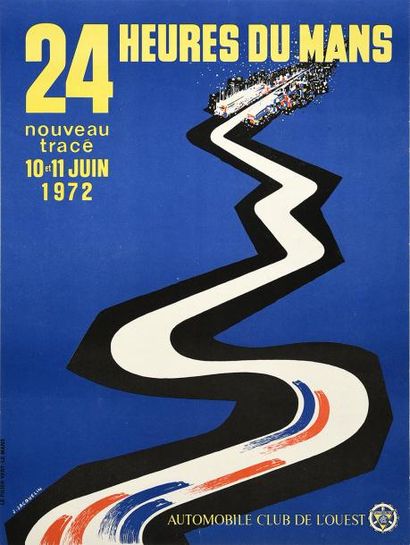 null Affiche originale des 24 Heures du Mans 1972.
Signée Jean Jacquelin (1905-1989)....