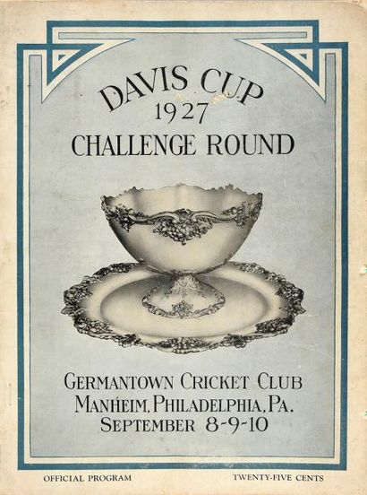 null Programme officiel de la Coupe Davis 1927 entre la France et les Etats-Unis...
