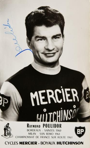 null Carte photo avec la signature originale de Raymond Poulidor (BP-Mercier-Hutchinson)....