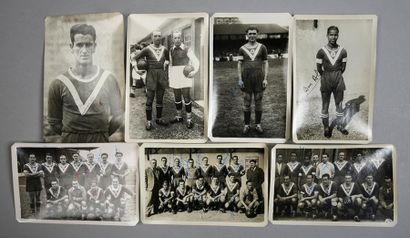 null Ensemble de 7 cartes photos des Girondins de Bordeaux. Années 1940-1941 avec...