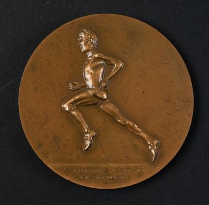 null Médaille en bronze de Jules Ladoumègue (1906-1973) pour commémorer les 6 records...