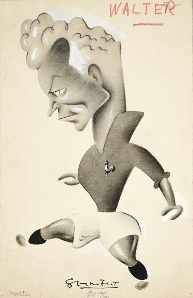 Grambert Bernard (1908-1958) Caricaturiste et illustrateur. Dessin original de Marius...