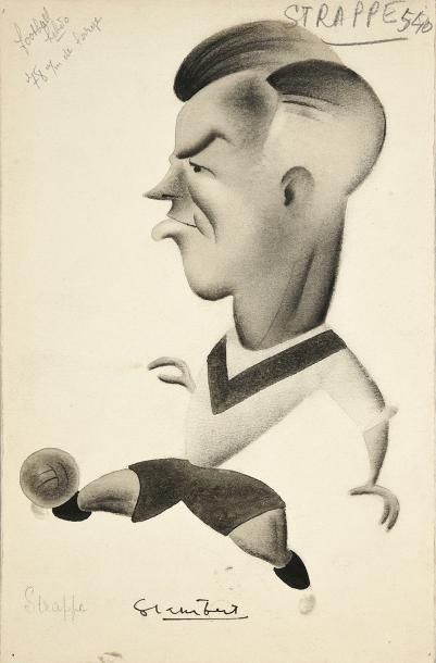 Grambert Bernard (1908-1958) Caricaturiste et illustrateur. Dessin original d'André...