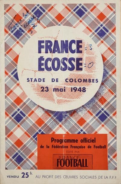 null Programme officiel de la rencontre amicale entre la France et l'Ecosse le 23...