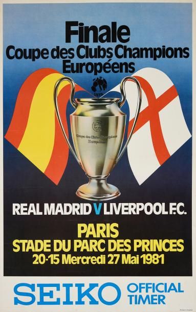 null Affiche officielle de la finale de la Coupe des clubs Champions Européens entre...