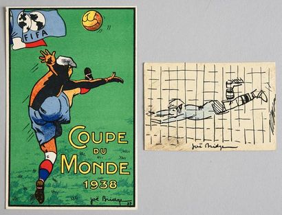 null Carte postale officielle de la Coupe du Monde 1938 signée Joë Bridge.
On y joint...