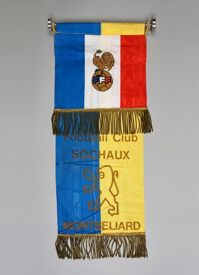 null Fanion du football club de Sochaux-Montbeliard. Club fondé en 1928. Brodé au...
