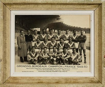 null Photo originale des Girondins de Bordeaux, Champion de France 1949-1950 avec...