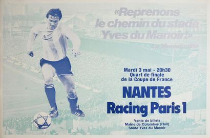 null Affiche du 1/4 de finale aller de la Coupe de France 1982-1983 entre le F.C...