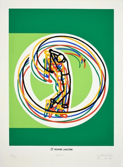 Gérard Fromager (1939) Lithographie «Swing» du 25ème Trophée Lancôme en 1994.
Signée...