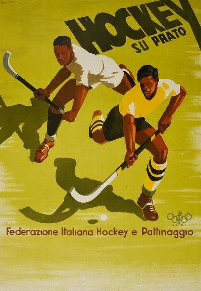null Affiche de la Fédération Italienne de hockey sur gazon. Illustration de Mancioli.
Dim....