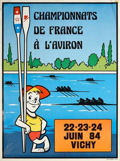 null Affiche originale des Championnats de France à l'Aviron en 1984 à Vichy.
Dim....