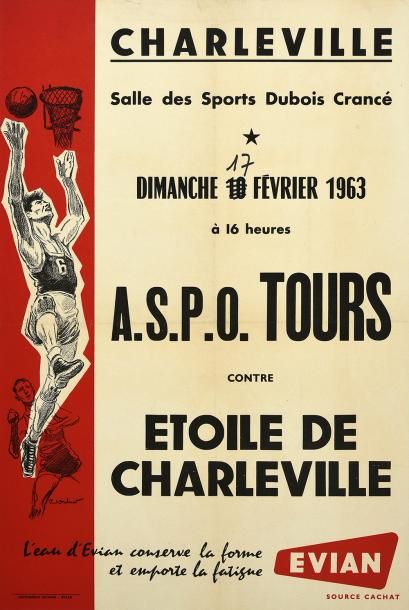 null Affiche originale de la rencontre du Championnat de France 1963/64 de nationale...