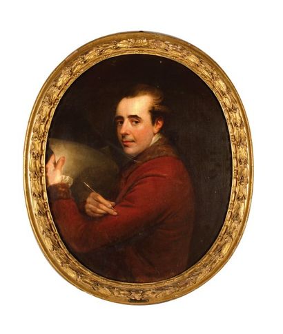 Attribué à Anton GRAFF (1736 - 1813) Portrait d'un écrivain Toile ovale.78 x 65 cm....