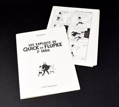 HERGÉ QUICK ET FLUPKE N°2.
Edition de 1949 en 8 grandes feuilles non reliées et non...
