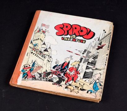 FRANQUIN SPIROU 01. Spirou et l'aventure.
Edition originale 1948. Dos orange toilé....