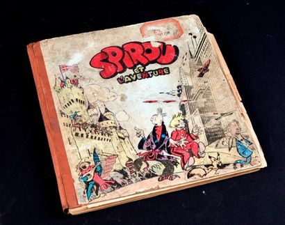 FRANQUIN SPIROU 01. Spirou et l'aventure.
Edition originale 1948. Dos orange toilé....