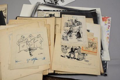 ARTISTES DIVERS Lot d'environ 25 dessins de presse dont Paul ORDNET, Jean CHAPERON,...