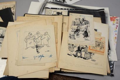 ARTISTES DIVERS Lot d'environ 25 dessins de presse dont Paul ORDNET, Jean CHAPERON,...