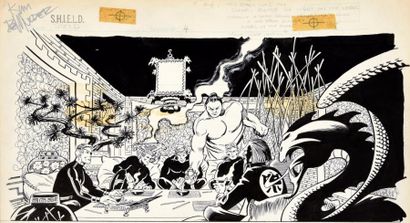 null Un ensemble de 4 planches de Comics US 1/ Bernie WRIGHTSON (1948-2017)
Captain...