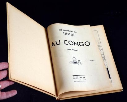 HERGÉ TINTIN 02. TINTIN AU CONGO. Casterman A15. 1941.
Quatre hors texte couleurs,...