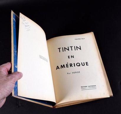 HERGÉ TINTIN 03. TINTIN EN AMÉRIQUE. A8. 1939.
Edition Reporter Casterman. Gardes...