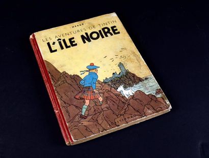 HERGÉ TINTIN 07. L'ÎLE NOIRE. A18 - 1942 Édition dite Grande image.
Album noir et...