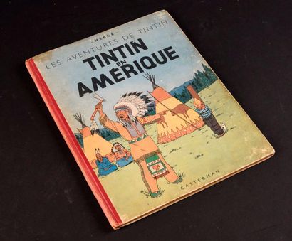 HERGÉ TINTIN 03. TINTIN EN AMÉRIQUE. B1. 1946. Edition originale couleurs.
Dos rouge....