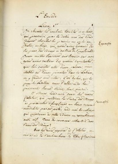 null [MANUSCRIT.] VIRGILE. L'Énéide. 1824.
Deux volumes petit in-4°, maroquin rouge,...