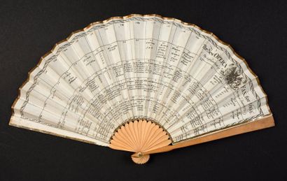 null The New Opera fan for 1804
Feuille double en papier gravé indiquant nominativement,...
