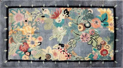 Bénédictus Édouard (1878-1930) Important tapis en laine au point noué, de forme rectangulaire,...
