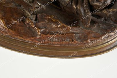 GRATCHEV Alexis Petrovitch (c. 1780-1850) Troïka au galop.
En bronze doré à patine...