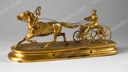 GRATCHEV Alexis Petrovitch (c. 1780-1850) Troïka au galop.
En bronze doré finement...