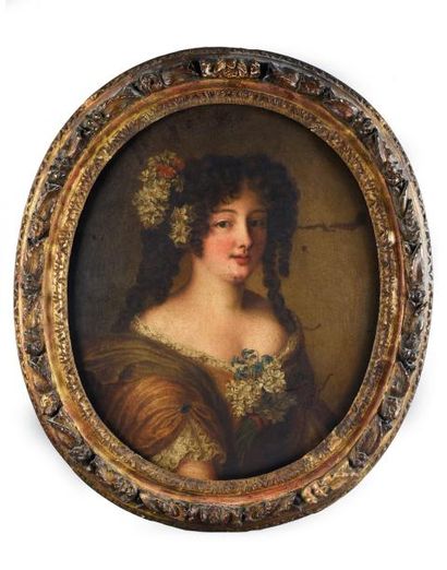 Attribué à Ferdinand VOET (1639 - 1700) 
Portrait de jeune femme le corsage et les...