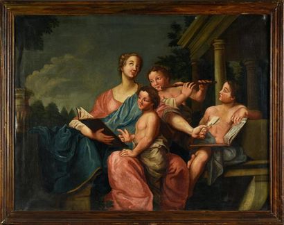 Ecole Italienne du XVIIIe siècle 
Allégorie de la musique
Toile (accidents)
63 x...